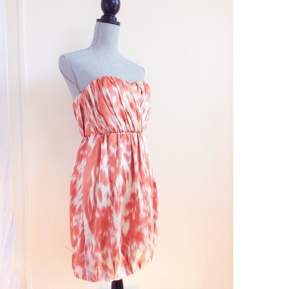 J.CREW Collection Indira Ikat 100% Silk Strapless Mini Bubble Cocktail Dress 2